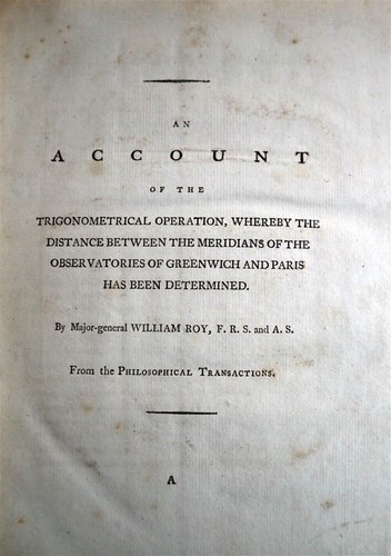 WILLIAM ROY Rare Navigation Book 1797 Trigonometry Between Paris & Greenwich 1st - Picture 2 of 8
