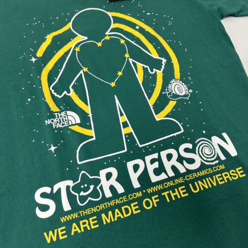 The North Face Online Ceramics Green Star Person T Shirt Size M NEW NWT OC x TNF - Picture 2 of 8