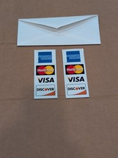 CREDIT CARD LOGO DECAL STICKER 2 Visa, MasterCard, Discover and American Express