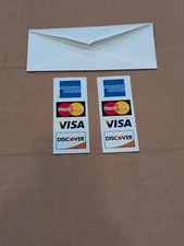 CREDIT CARD LOGO DECAL STICKER 2 Visa, MasterCard, Discover and American Express