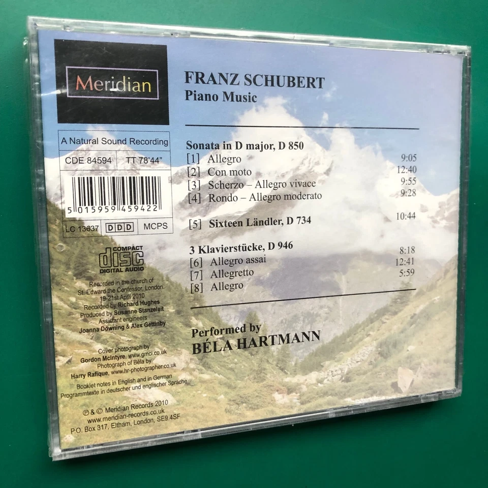 SCHUBERT PIANO MUSIC Classical CD Sonata Landler D734 D946 Bela Hartmann SEALED - Image 2 of 4