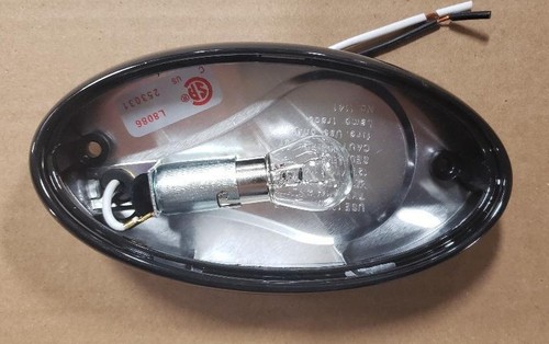 RV/Camper/Trailer -Oval Porch/Utility Light, Black Base, Amber Lens Included - Picture 3 of 3