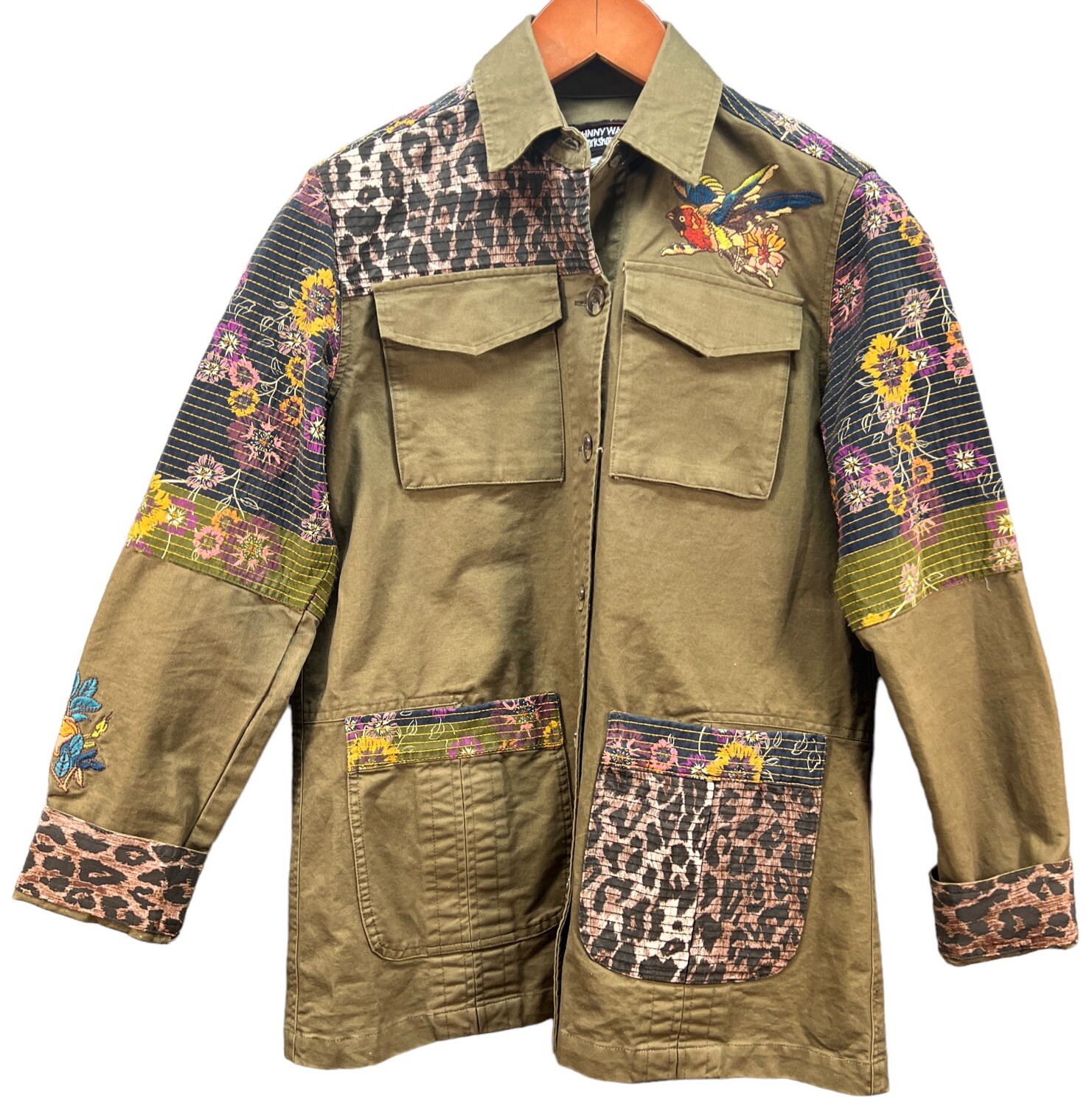 JOHNNY WAS WORKSHOP Embroidered Patchwork MILITAR… - image 1