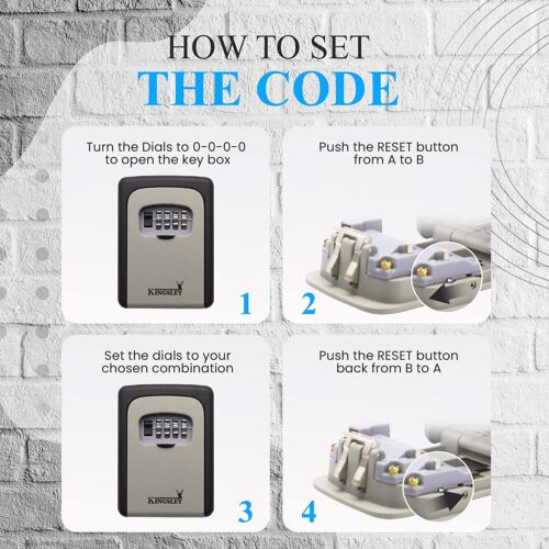 2 PACK Realtor Real Estate 4 Digit Lockboxes Key Safe Kingsley Lock Box QCH812 - Picture 8 of 9