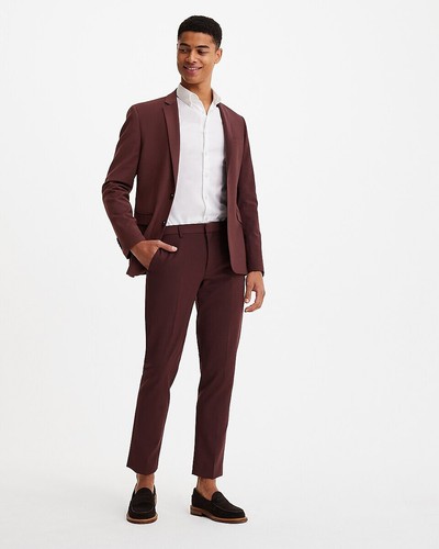 NEW EXPRESS $298 BURGUNDY EXTRA SLIM WOOL BLEND MODERN TECH SUIT JACKET SZ 42L - Picture 5 of 7