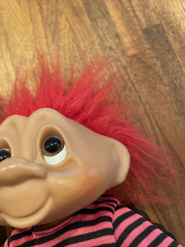 Norfin Troll 8-11 Inch girl Red Hair, Brown White Eyes Thomas Dam Vtg 70s 80s - Picture 10 of 19
