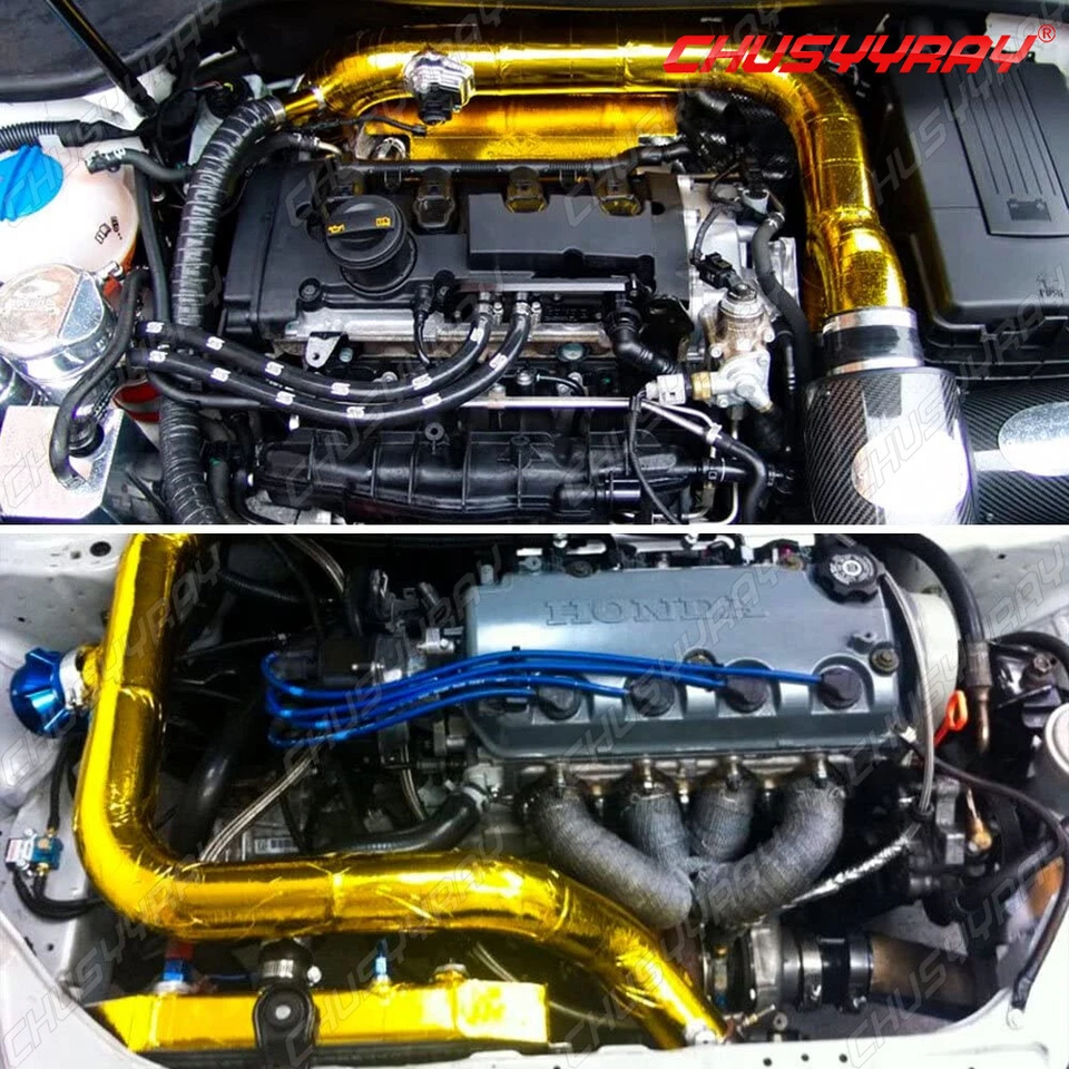 High Performance Gold Heat Protection Tape Car Turbo Engine Wrap 2''x15'/Roll - Image 4 of 4