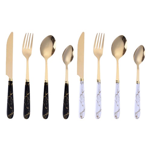 24pcs Cutlery Dinner Set Stainless Steel Metal Tableware Forks Tea Spoons Silver - Picture 2 of 9