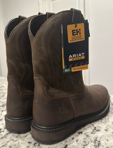 ARIAT Groundbreaker Hombre Talla 10.5 EE Marrón Bota de Trabajo Seguridad 10014238 - Imagen 9 de 14