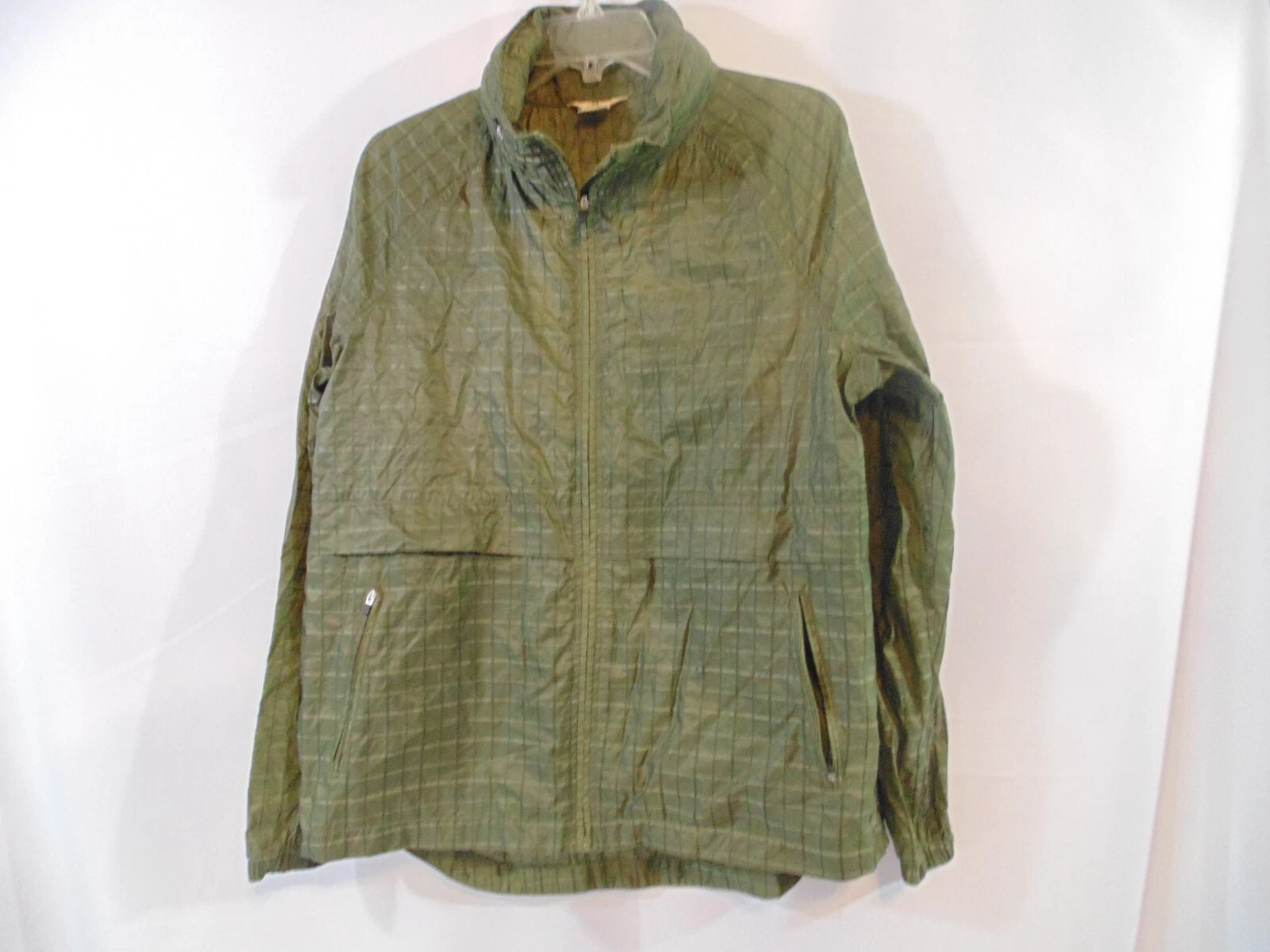 Asend packable full zip rain jaket lightweight Large green