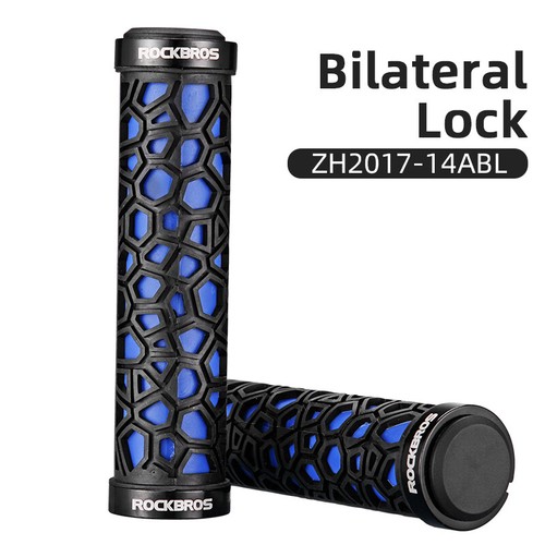 ROCKBROS Bike Grips Cycling MTB Bicycle Handlebar Grips Lock-on Rubber Anti-Slip - Picture 13 of 17