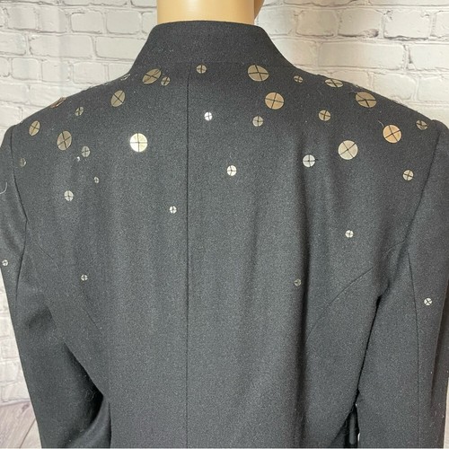 Vivienne Tam Black Wool Blend Embellished Jastine Jacket Top Set Size 12 - Picture 16 of 16