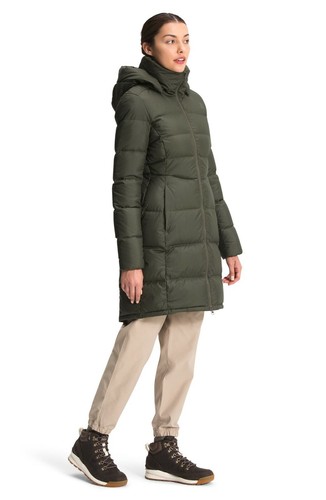 The North Face Metropolis III 550 Down Long Coat Parka Taupe Green Size X-Small - Picture 2 of 5