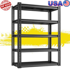 Heavy Duty 5-Tier Adjustable Garage Shelving Metal Storage Rack 2000LBS Capacity