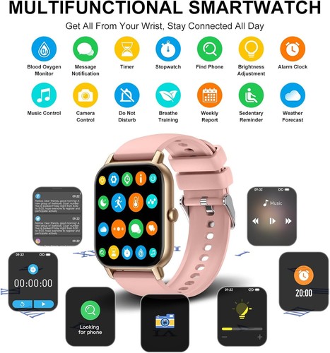 Reloj Inteligente Impermeable Responder Hacer Llamadas Deportes HR Monitor Compatible para iPhones - Imagen 42 de 50