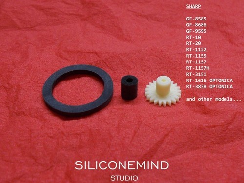 For Sharp GF, RT, Optonica : idler tire and take-up rubber + intermediate gear - Bild 2 von 3