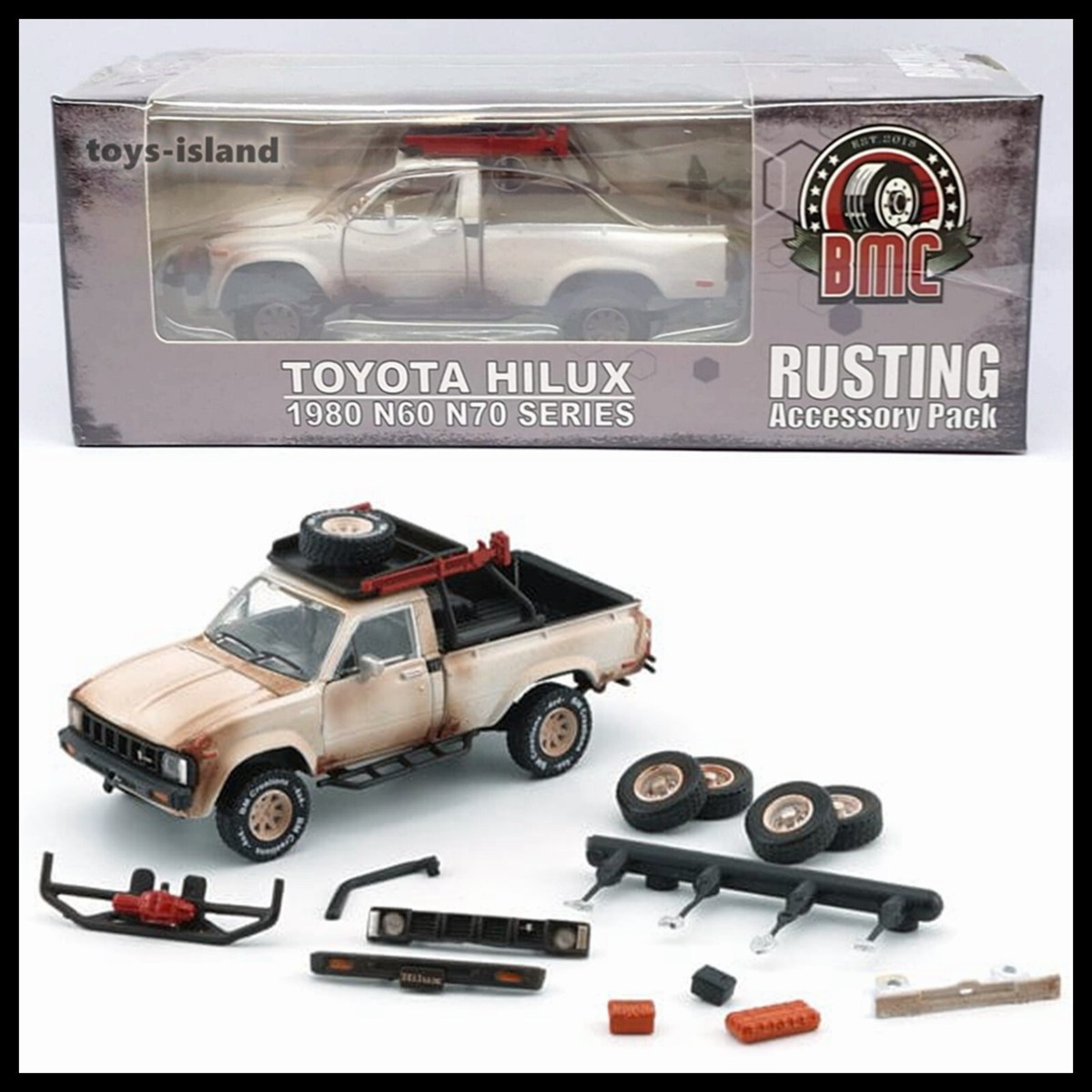 海外トイ BM Creations JUNIOR BMC 1/64 Toyota Hilux 1980 N60 N70 MATTE