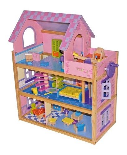 DOLL HOUSE Wooden Floors Furniture Fancy Children Kids Girls Dolls Home Legler - Picture 15 of 66