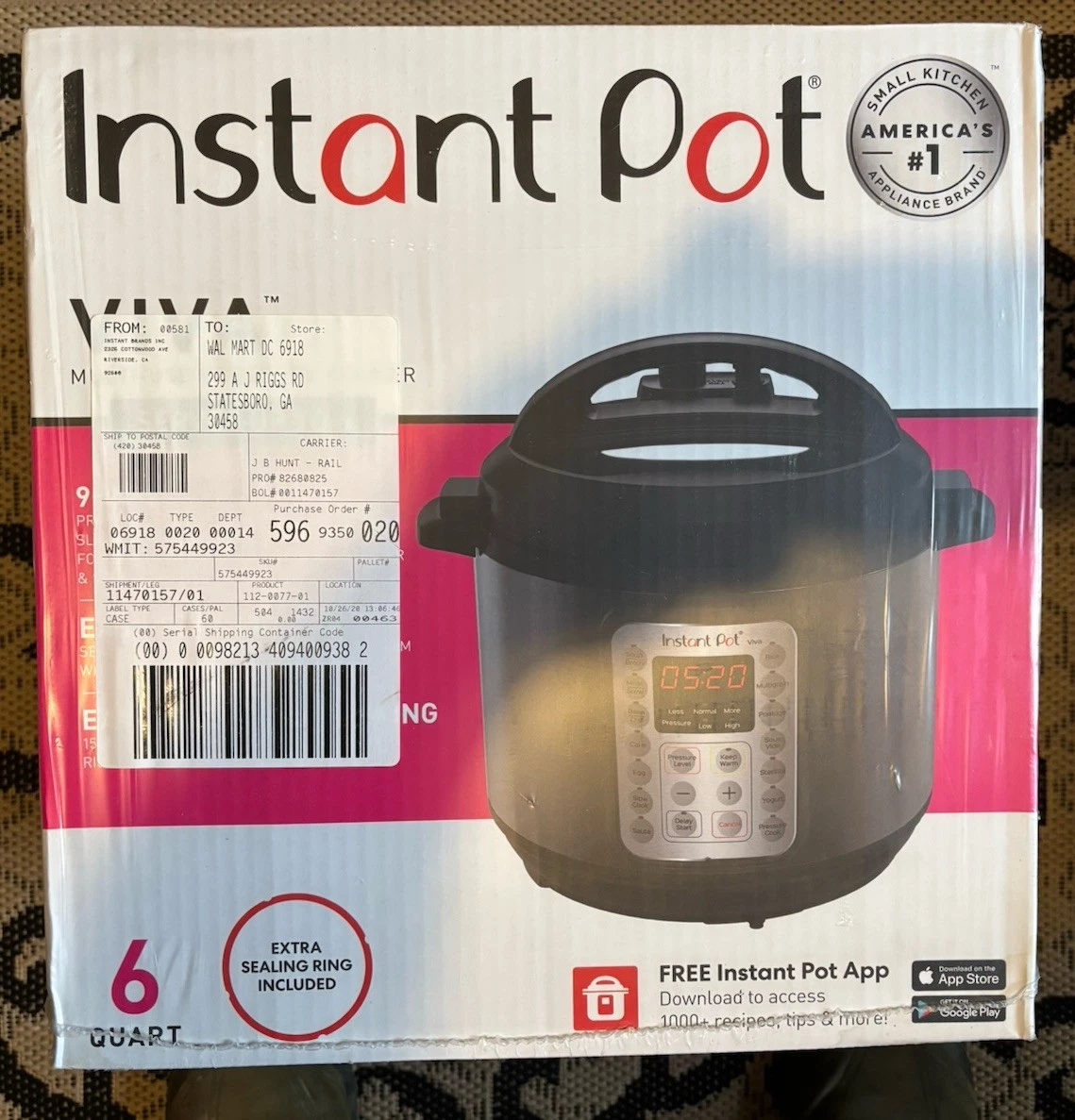 Instant Pot VIVA 6 Quart 9 In 1 Multi-Use Pressure Cooker Multicooker