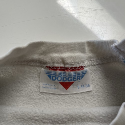 Sudadera De Colección Años 90 Marca Dodger Blanca Azul Cuello Redondo Para Hombre Pequeña - Imagen 2 de 12