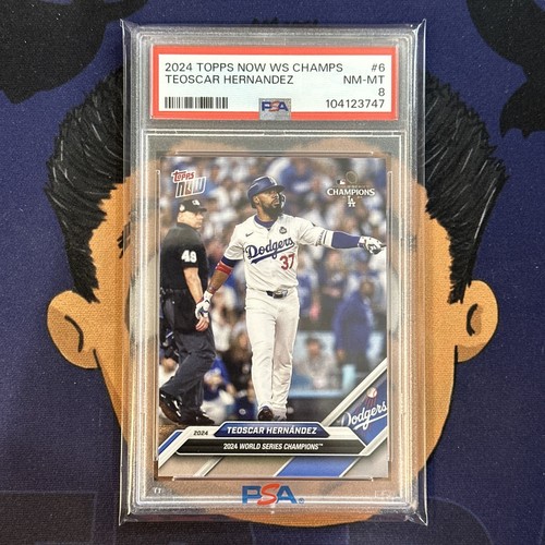 PSA 8 CASI COMO NUEVO 2024 Topps Now Dodgers Serie Mundial TEOSCAR HERNANDEZ #6 - Imagen 2 de 3