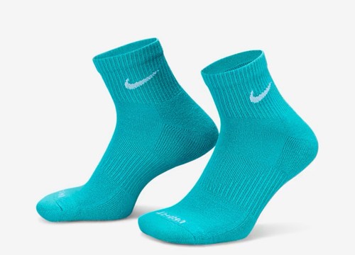 Nike Everyday Plus gepolsterte Dri-Fit Söckchen 2 Paar grau türkis XL 12-15 - Bild 4 von 8
