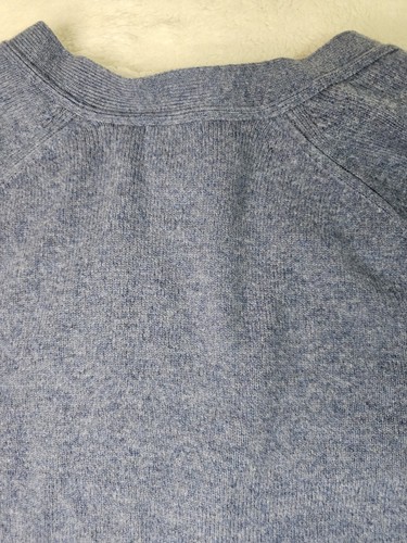 LL Bean Strickjacke Herren groß 100% Lammwolle Opa Knopf Pullover blau - Bild 7 von 9
