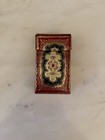 Vintage Ornate Red Metal Cigarette Case Tin Hinged Flip Top Art Deco Design Gift