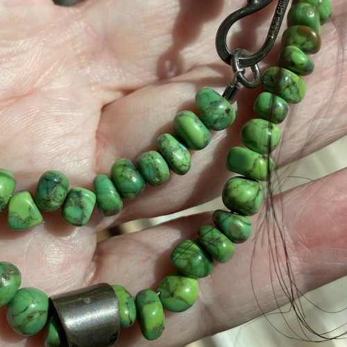 VINTAGE MARKED 825 DTR CHINA GREEN TURQUOISE PENDANT NECKLACE BEADS - Picture 14 of 17