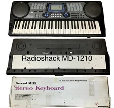 RadioShack MD-1210 MIDI Synthesizer arranger 61 key MIDI keyboard touch sens