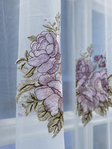 luxury European Embroidery valance jacquard livingroom curtain tulle M1773 - Picture 10 of 12