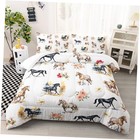 Horse Comforter Bedding Set for Boys Girls Kids Teens, Watercolor Queen Style 1