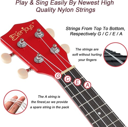 Rainbow Series Soprano Ukulele Beginner Kit - Red - Picture 5 of 11