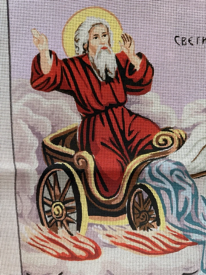 Printed needlepoint Tapestry  Orchids Canvas Only 17.5x24” S Saint Elijah - Image 2 of 4