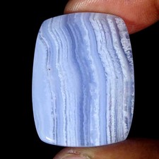48.20Cts Natural Blue Lace Agate Cushion Cabochon Loose Gemstone 25x35x6 mm