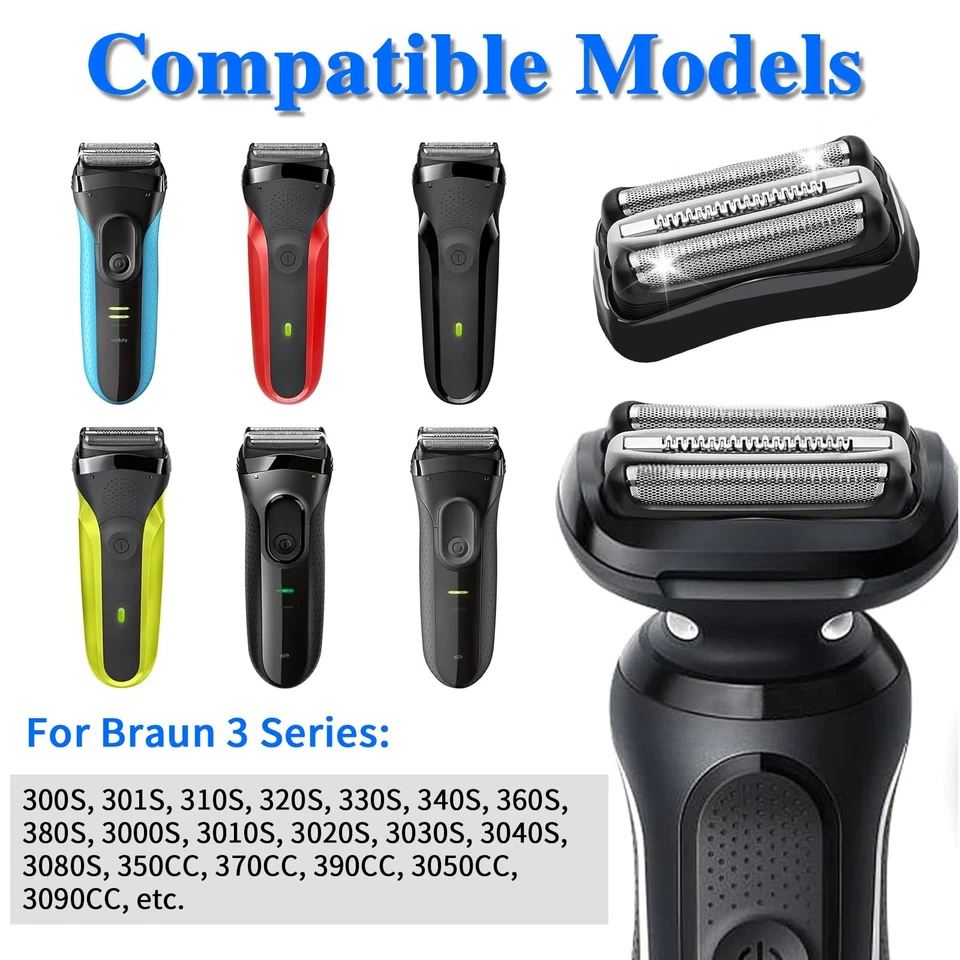 2 pezzi Testina di Ricambio per Rasoio Braun S3 32B Lame Rasoio Elettrico Bar... Foto 4 de 4