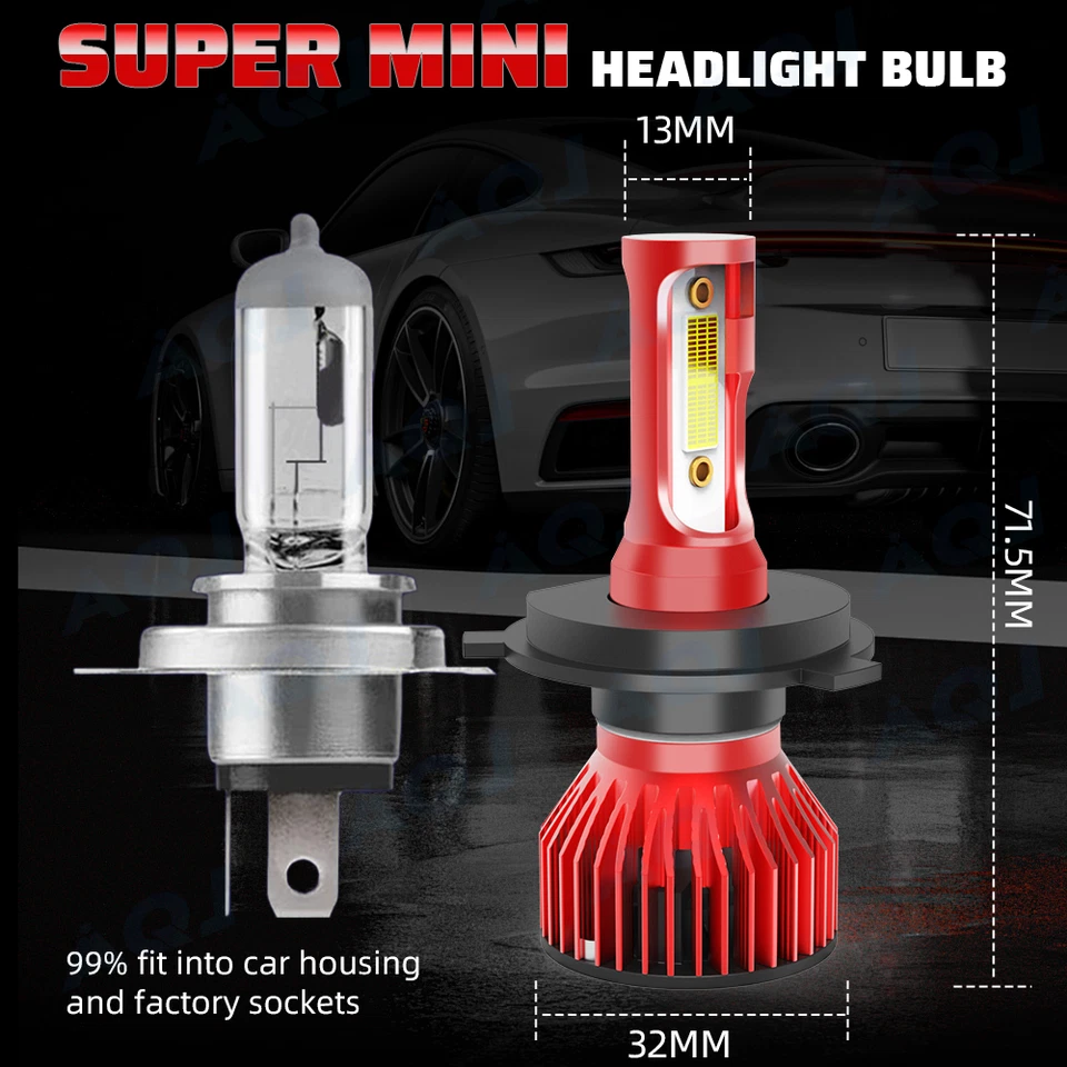 For Subaru Legacy 1995-1997 4x 6000K LED Headlight Hi/Lo + Fog Light Bulbs Kit Foto 4 de 4