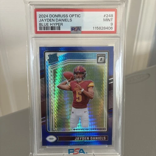 2024 PANINI DONRUSS OPTIC BLUE HYPER #248 JAYDEN DANIELS PSA 9