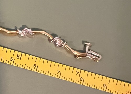 Vtg JWBR 12 Diamonds 10k Gold Bracelet Approximately 1 CT 7” - Picture 9 of 9