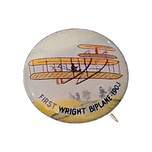 De colección BOTÓN PINBACK SERIE AVIÓN JUNIOR YANK Primer Biplano Wright 1903 .75" - Imagen 4 de 4