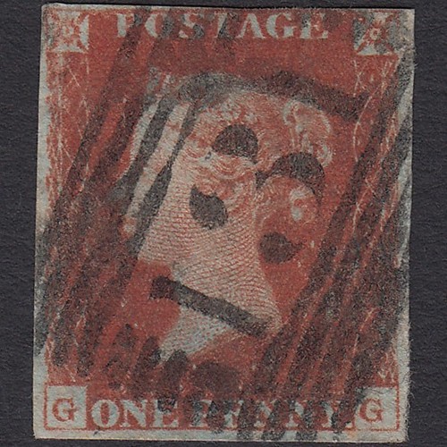 W47_28 GB QV 1841 1d RED-BROWN PLATE 69 SG8-B1(1) GG GU NR 4M EDINBURGH 131