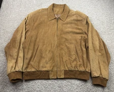 Vintage Golden Bear Jacket Mens XL Suede Full Zip Bomber Coat Lined Pockets USA