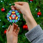 Neon Kaleidoscope Ceramic Ornament