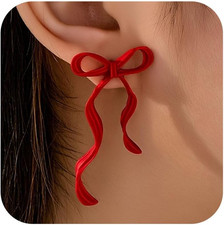 Christmas Earrings for Women Red Bow Earrings Christmas Bow Earring New Years Ea