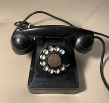Bell System Western Electric Telephone Black F1 Rotary Desk 1940s Vtg Untested