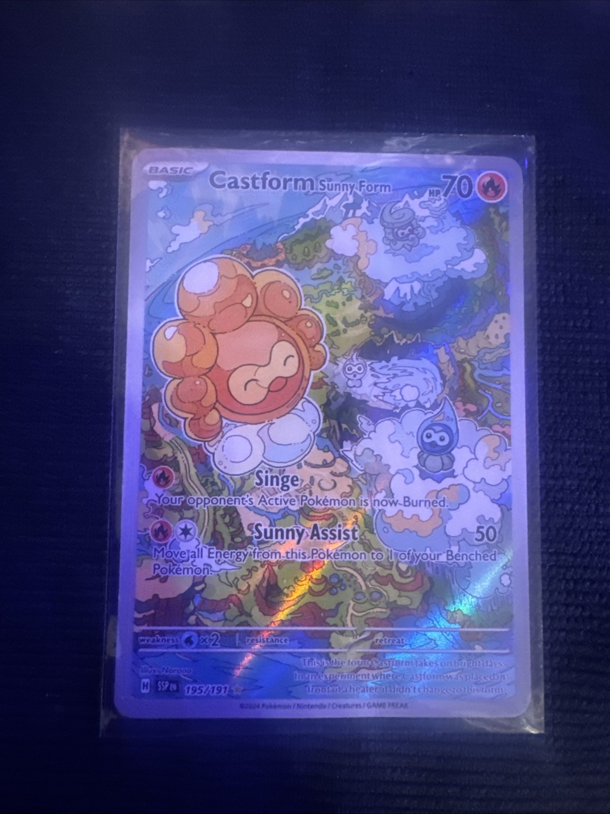Castform Sunny Form Illustration Rare SV08: Surging Sparks 195/191 NM