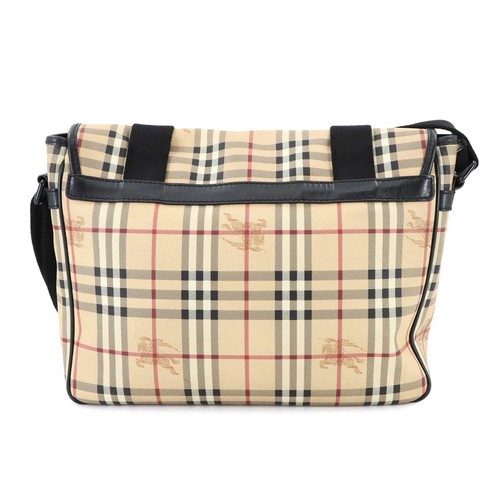 BURBERRY Karo Messenger Schultertasche PVC Leder Beige Haymarket Check 90289281 - Bild 2 von 10