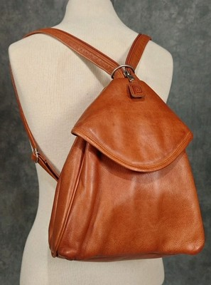 #ad Leather 2 in One Convertible Backpack Shoulder Bag Purse Hand Bag Brown