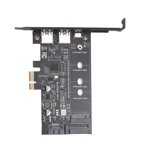 PCI-E auf USB 3.0 PCI Express Karte Inkl. 1 USB C und 2 USB ein Ports, M.2 7569