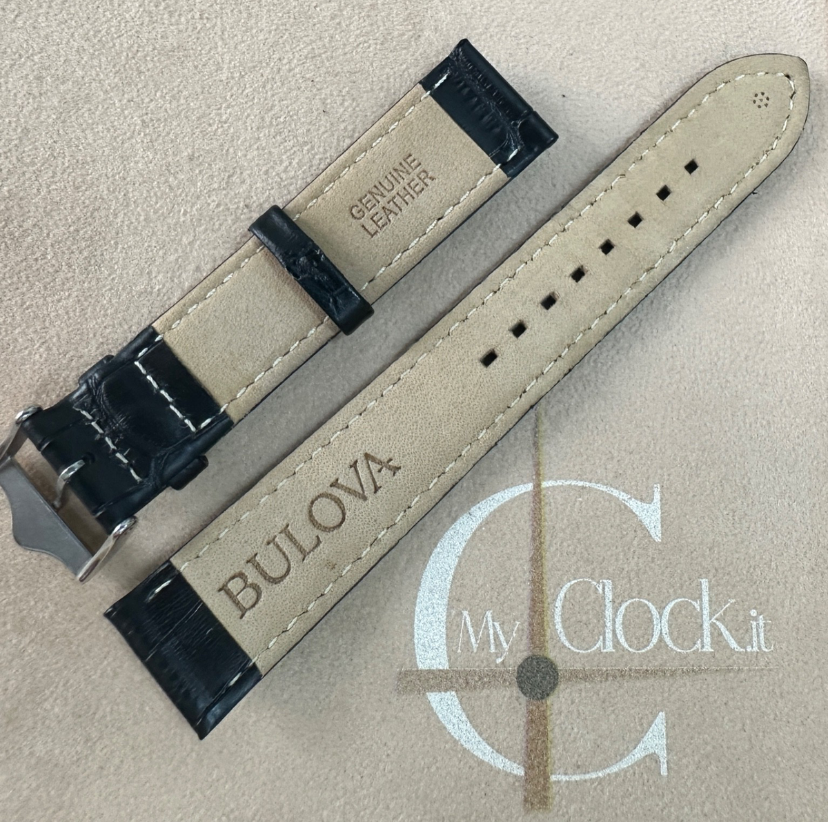 Cinturini Orologi Con Chiusura Farfalla Pelle Di Vitello Nera 18 20 22 24mm - Foto 4